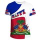 thumbnail image 3 of Camiseta de gran tamaño con estampado 3D, emblema de país, bandera del mar Caribe, isla de Haití, ropa de calle retro, camiseta informal de manga corta para hombre y mujer, 3 of 5