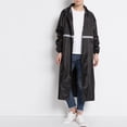 thumbnail image 1 of Long Rain Coat Thickened Reflective Raincoat Reusable Poncho Waterproof Stylish Long Rain Jacket for Outdoor Black L, 1 of 5