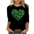 thumbnail image 3 of Zedker St Patricks Day Long Sleeve Shirt for Women Shamrock Clover Love Graphic Shirts Irish Gifts Tee Tops 2026, 3 of 6