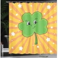 thumbnail image 3 of Ambesonne St. Patricks Day Shower Curtain, Happy Clover Plot, 69"Wx84"L, Earth Yellow Lime Green, 3 of 4