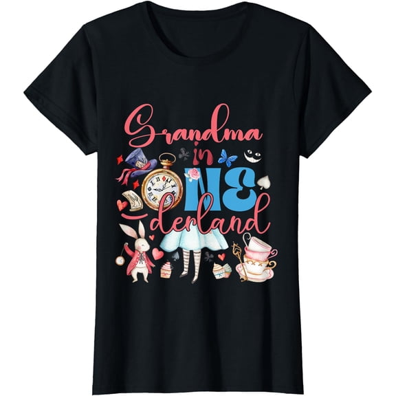 Alice Grandma in ONEderland Birthday Family T-Shirt