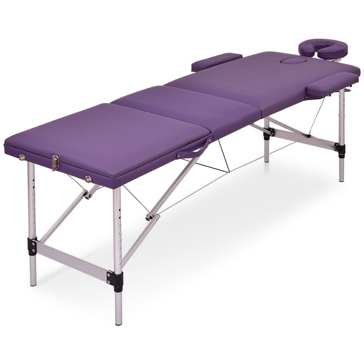 72" L Portable PVC Aluminum Massage Table Purple