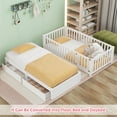 thumbnail image 2 of Bellemave Twin Size Platform Bed Frame with Storage Drawers and Fence Guardrails Convertible Twin Daybed and Floor Bed for Teens (Twin, White), 2 of 11