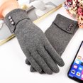 thumbnail image 2 of Clearance! Baberdicy Fashion Women's Keep Warm Winter Cuff Soft Lining Button Decoration Gloves Grey, 2 of 4