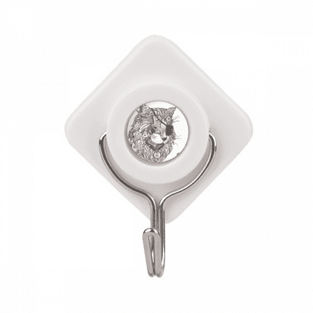 

Cat Human Paint One Eye Art Deco Fashion Adhesive Wall Hooks Hanging Self Sticky