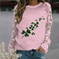 thumbnail image 2 of St Patricks Day Shirt Women Funny Shamrock Crewneck Sweatshirt Raglan Long Sleeve Tops Cute Irish Pullover Women's St Patrick's Day Shirts, 2 of 5