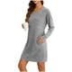 thumbnail image 1 of TaTaai Versatile Long Sleeve Fold Hem Dress, Women's Soft Fabric Casual Wear, Trendy Solid Color Top for Spring Summer Season, Perfect for Daily Use, Dating, Dance, and Holidays Gift, 1 of 7