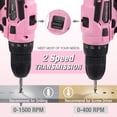 thumbnail image 4 of Juego de herramientas WORKPRO 12 V, destornillador inalámbrico rosa, 61 piezas con bolsa, 4 of 8