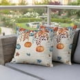 thumbnail image 3 of Outdoor Pillow Covers 18x18 Set of 2, Orange Blue Pumpkins Fall Waterproof Patio Throw Pillow Covers for Couch Sofa Chair, Weeping Botanical Thanksgiving Retro Pillowcases for Throw Pillows, 3 of 9
