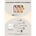 thumbnail image 4 of OMIRO Makeup Box with A Detachable Lighted Mirror, Waterproof Travel Train Case, Cosmetic Organizer with Adjustable Dividers, Makeup Case with A Magnetic LED Mirror (Icy Pink), 4 of 6