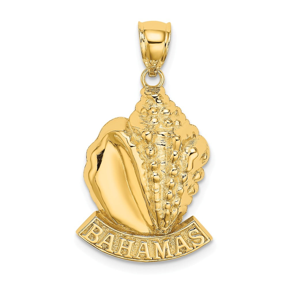 8mm x 15mm 14k Yellow Gold Conch Shell Pendant 8mm x 15mm 14k Yellow Gold Conch Shell Pendant