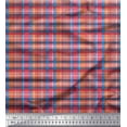 thumbnail image 1 of Soimoi Blue Poly Georgette Fabric Gingham Check Print Fabric by Yard 52 Inch Wide, 1 of 5