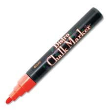 Bistro Chalk Marker, Erasable, Fluorescent Red, Sold as 1 Each