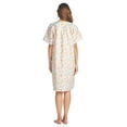 thumbnail image 3 of Casual Nights Women's Floral Woven Snap-Front Lounger House Dress, 3 of 5