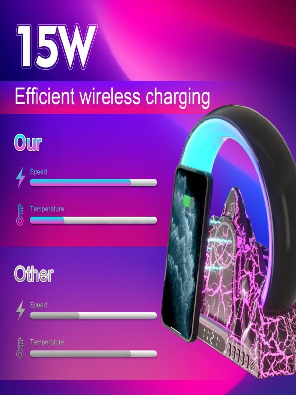 Portable Speaker 2023 Electronic Intelligent Alarm Clock Wireless Charger Sunrise Flame Mountain Bluetooth Audio Table Lamp Speakers Bluetooth Wireless