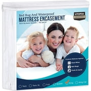 Utopia Bedding Zippered Mattress Encasement - Waterproof Mattress Protector (King)