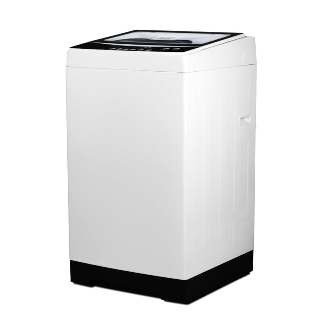Lave-linge portable BLACK+DECKER, petit modèle pour usage domestique, capacité de 3 pi² (2,8 m²), 6 programmes, couvercle transparent et écran LED.