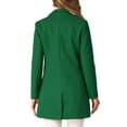 thumbnail image 3 of Abrigo largo clásico de mujer con solapa muesca y mangas largas XL verde, 3 of 6