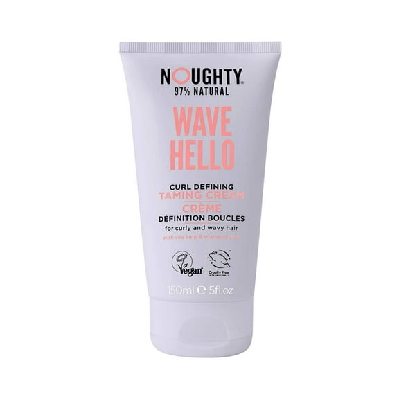 Noughty 97% Natural Wave Hello Curl Taming Cream, Vitamin Rich Smoothing Formula for Curly and Wavy Hair, with Sea Kelp and Mango Butter, Sulphate Free Vegan Haircare 150ml