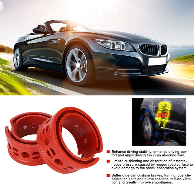 Ressorts Antichoc Pare-Chocs, 2 Pcs Rouges Amortisseurs de Voiture Supports de Colle Outil d'Entretien Auto