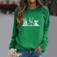 thumbnail image 1 of Hauts Chauds pour Femmes Mode Décontractée Hauts Mignons Imprimés en Peluche Col Rond Chandails Sans Capuche Tenues pour Femmes en Liquidation, 1 of 5