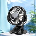 thumbnail image 4 of Mini Ventilador De Pinza Ventilador de refrigeración portátil Ventilador práctico de 3 velocidades 1200 mAh para interiores y exteriores (negro), 4 of 6