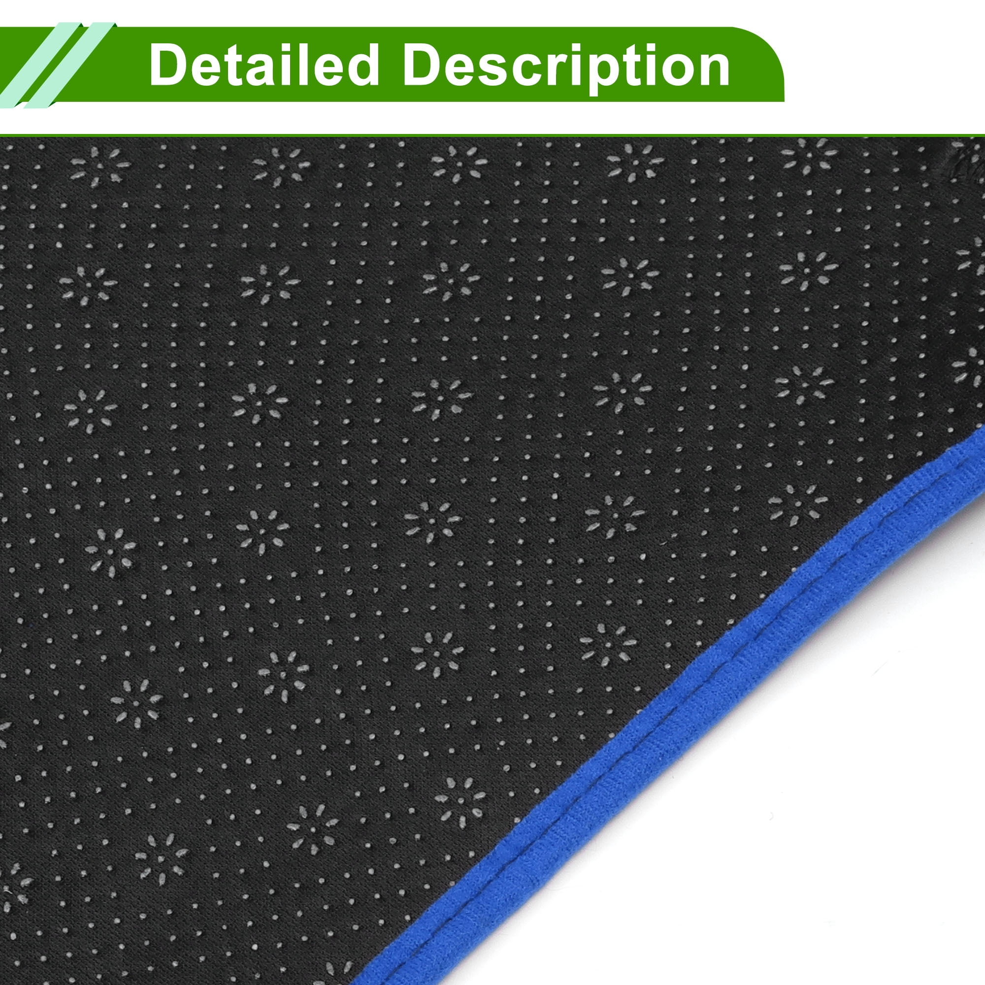 Unique Bargains Dashboard Cover for Hyundai Santa Fe Sport 2013-2018 Non-Slip Front Dash Cover Mat Pat Polyester Silicone Blue