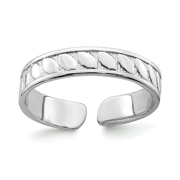 Primal Gold 14 Karat White Gold Adjustable Leaf Design Toe Ring