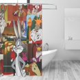 thumbnail image 3 of Cortina de ducha de tela de poliéster impermeable Bugs Bunny, decoración de baño, kit de cortina de ducha con ganchos, 72 x 72 pulgadas, 3 of 8