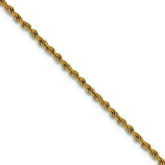 Stainless Steel Polished Yellow Ip Plated 1.5mm Rope Chain Necklace 18 Inch Chain Necklace for Women and Men