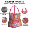 thumbnail image 3 of Boho Bohemia Flower Drawstring Lunch Bag Women - Drawstring Lunch Bag Insulated for Work Office - Stain-Resistant Large Lunchbags for Women with Multi-Pockets, 3 of 6