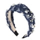 thumbnail image 1 of Diadema de mujer con nudos de cristal perlado Unique Bargains Estilo clásico y casual Diadema para mujeres Azul profundo 5.24"x1.97", 1 of 7