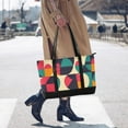 thumbnail image 4 of FORMRS Canvas Laptop Tote Bag for Women with 15.6" Computer Compartments Shoulder Handbag, Retro Geometric, 4 of 7