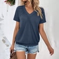 thumbnail image 4 of SUNBS Shirts for Women Short Sleeve V Neck Blouses Casual Loose Fit Pleated Tops Trendy Cute Fashion Clothes, 4 of 8