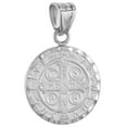 thumbnail image 3 of Sterling Silver Saint Benedict Medal Necklace 3/4 inch Round 30 inch R_50, 3 of 4