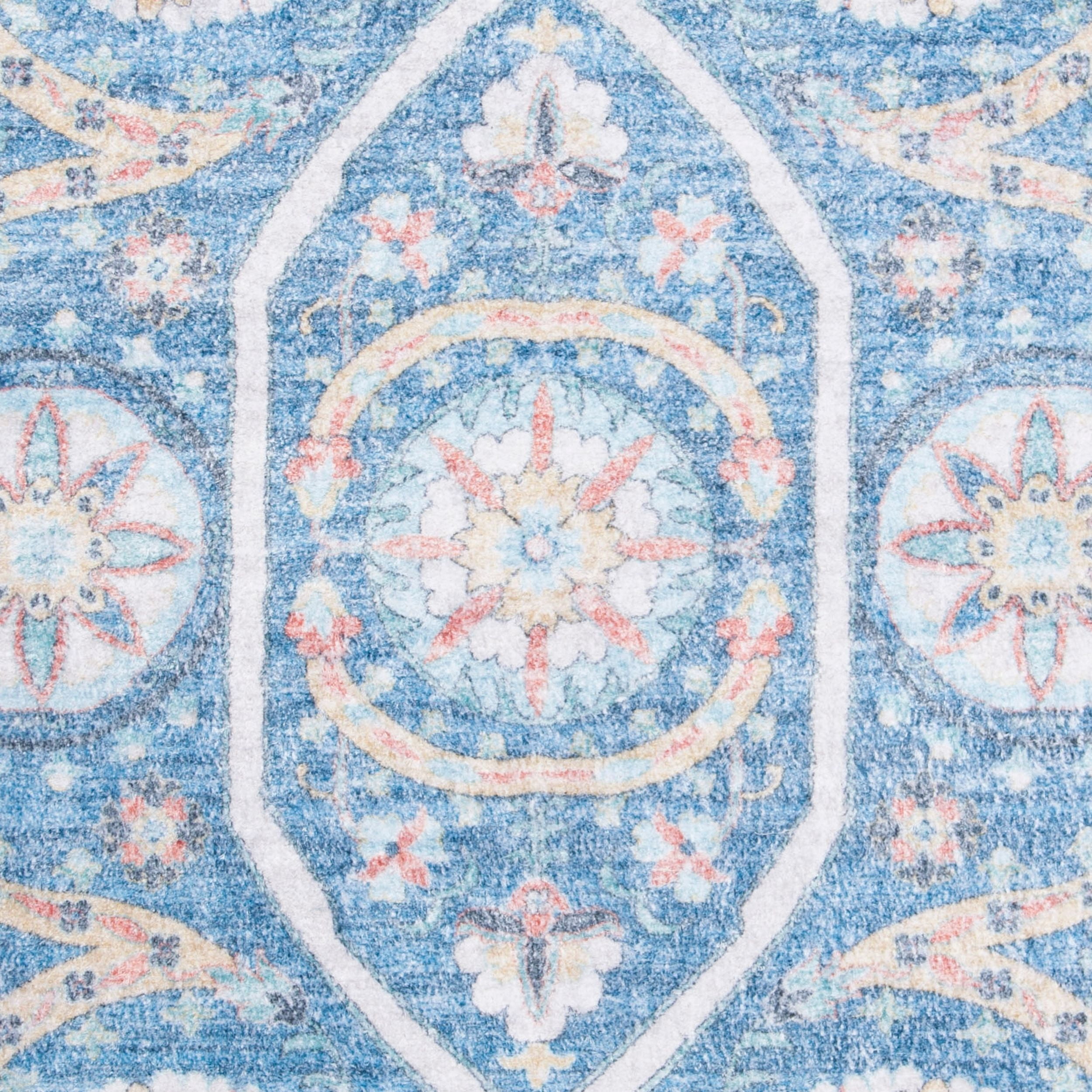 SAFAVIEH Saffron Jaslyn Bordered Oriental Area Rug, Blue/Cream, 5' x 8'