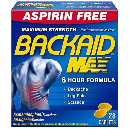Backaid Max Maximum Strength Pain Relief Caplets, 28