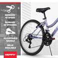 thumbnail image 3 of Huffy 24" Rock Creek Mountain Bike, Fits Riders 58” - 70”, Purple, Adult, Women's, 3 of 11