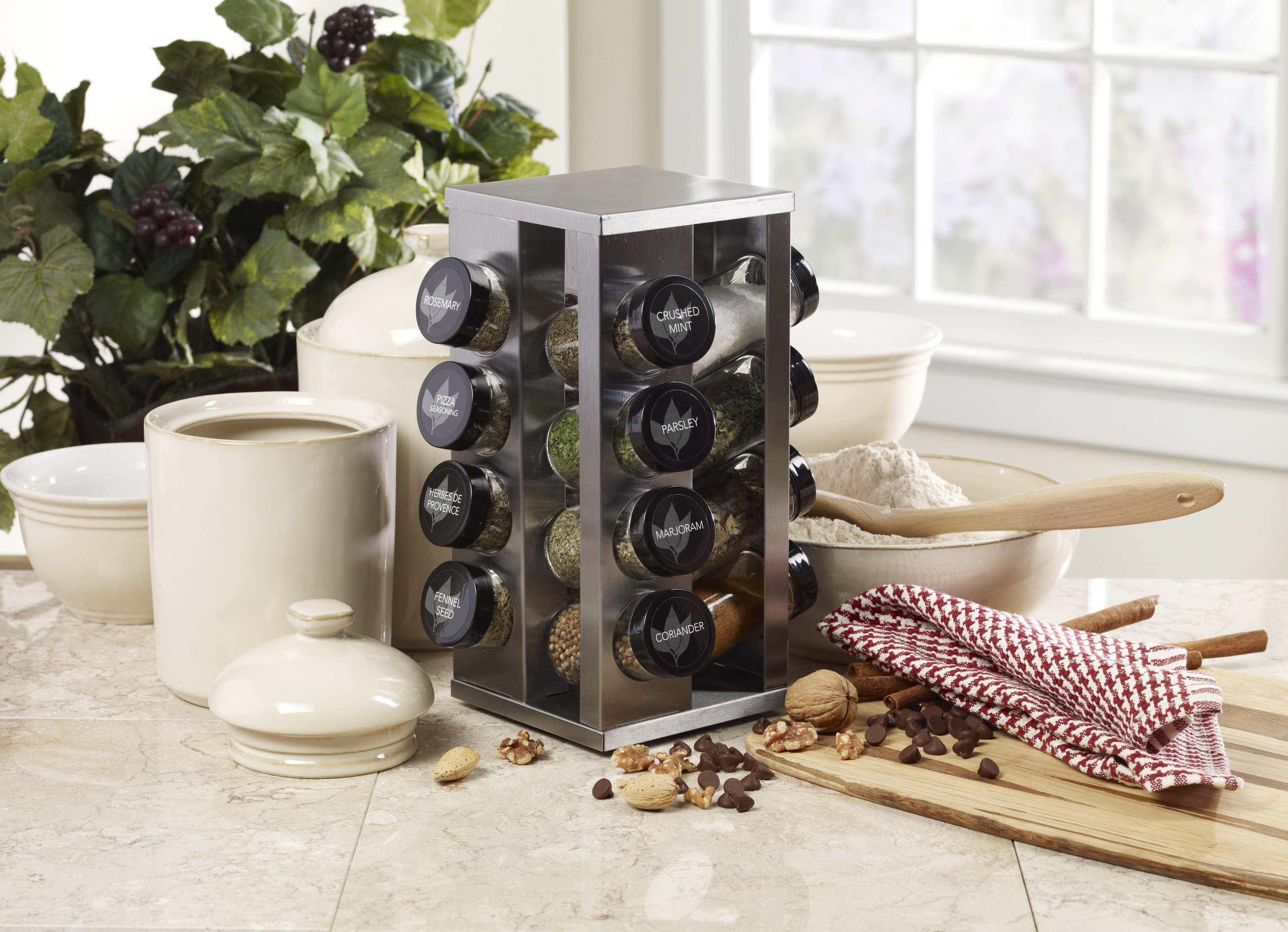 Kamenstein 16Jar Stainless Steel Heritage Spice Rack