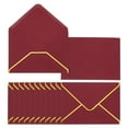 thumbnail image 1 of Uxcell 50 Pack A6 Envelopes, 4x6 Card V Flap Envelope Round Edge Valentine Envelopes with Gold Border for Office Wedding Card Invitations Graduation Party Gift, Burgundy, 1 of 8