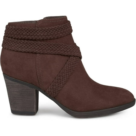 

Brinley Co. Womens Sadie Faux Suede Almond-Toe Crisscross Strap Booties