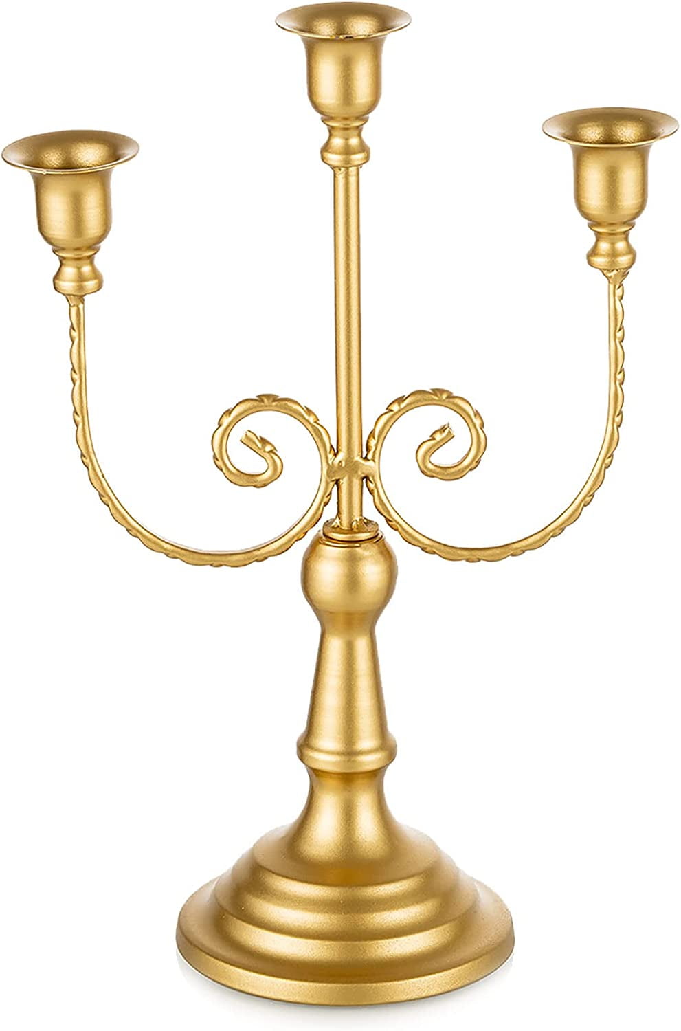 Sziqiqi Gold Candelabra 3 Arms Candle Holders for Wedding Table