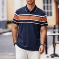 thumbnail image 2 of FRSASU Men's Polo Shirt Casual Long Short Sleeve Classic Fashion Polo Golf Sport Shirt Navy, 2 of 6