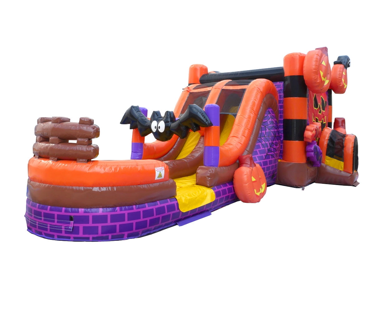 TentandTable Mega Dual Lane Inflatable Water Slide Bounce House Combo with Blower, Halloween