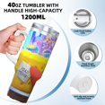 thumbnail image 3 of Pofeuu SpongeBob SquarePants Print Stainless Steel 40OZ Ice Bully Cup With Handle And Straw For Beach/Travel, 3 of 8