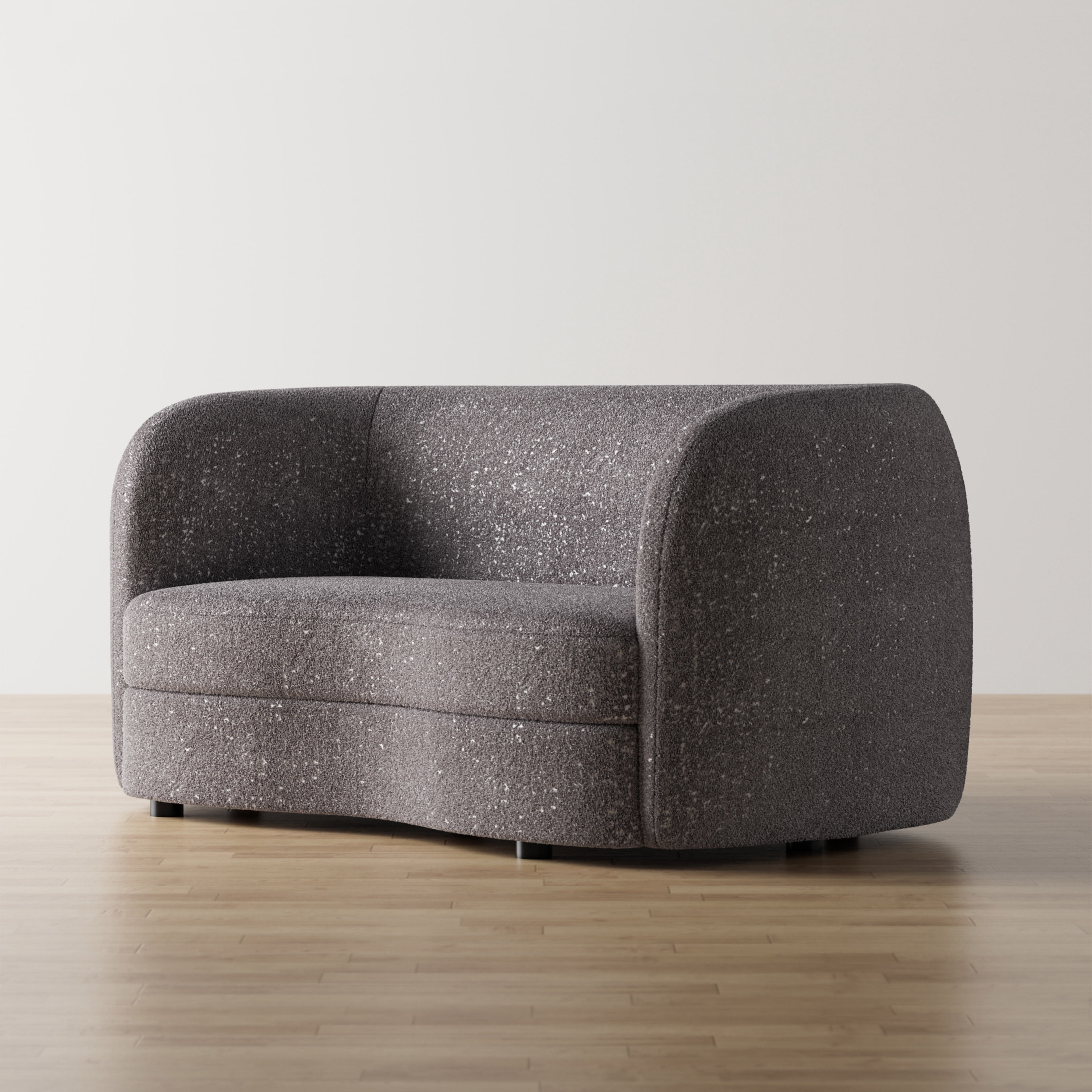 Furniture of America Sonya Tuxedo Style Upholstered Boucle Fabric Charcoal Gray Loveseat