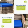thumbnail image 3 of 4-Piece Outdoor Furniture Set, PE Rattan Wicker Chairs with Soft Cushions & Tempered Glass Coffee Table - All-Weather Patio Set for Garden, Backyard, Porch, Poolside (Grey/Blue), 3 of 5