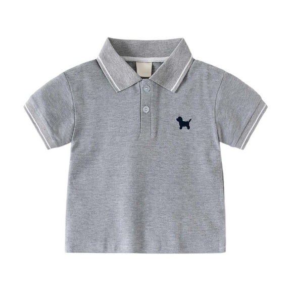 Hihipz Toddler Boy's Polo Shirt Short Sleeve Lapel Polo Shirt Breathable Summer Casual Soft Tops,Sizes 2-3