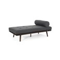 thumbnail image 2 of Gzxs Modern Upholstered Chaise Lounge with Pillow, Indoor Button-Tufted Sleeper Couch Chair with Rubber Wood Frame (Charcoal Gray, 64"L x 29"W x 24.5"H), 2 of 10