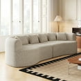 thumbnail image 3 of 106" Oversized Sectional Sofa,Modern Chenille Memory Foam Sofa Cloud Sofa with Deep Seat & 6 Pillows for Living Room,Light Khaki, 3 of 7
